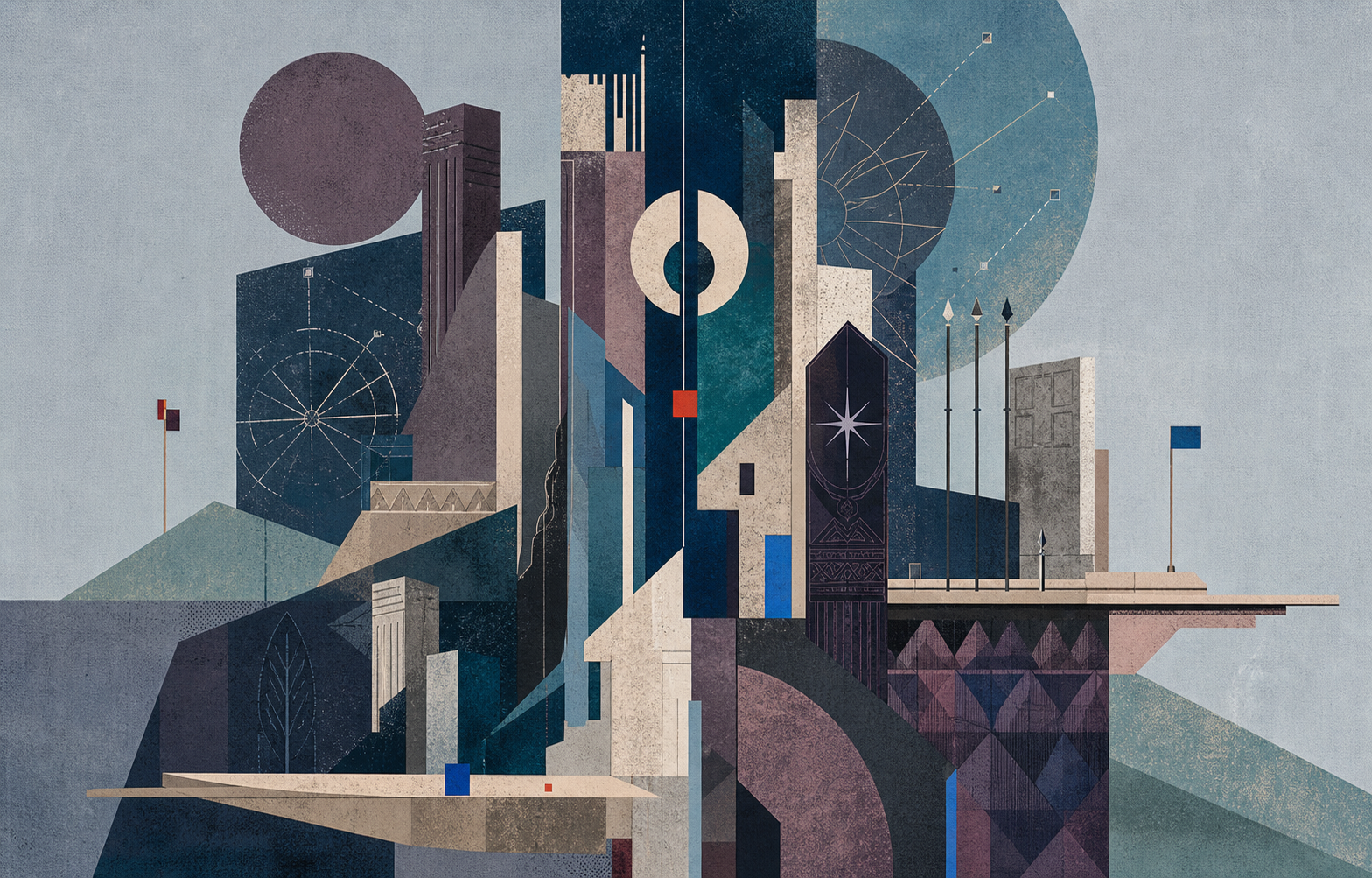 Abstract digital game editorial artwork